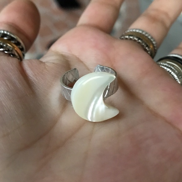 🔴SALE ! Genuine mother of pearl moon silver ring - Picture 5 of 8